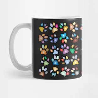 Colorful Pet Paws Pattern Mug